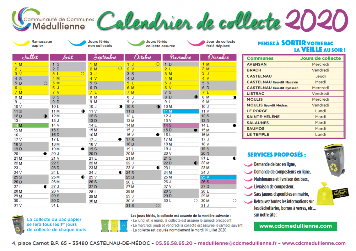 Calendrier de collectes
