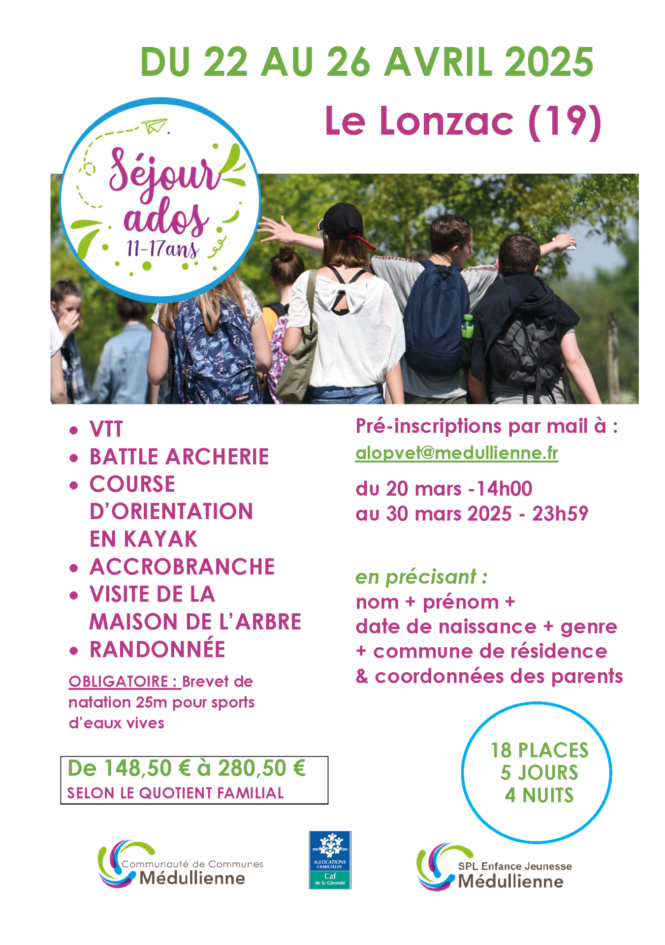Sejour avril 2025